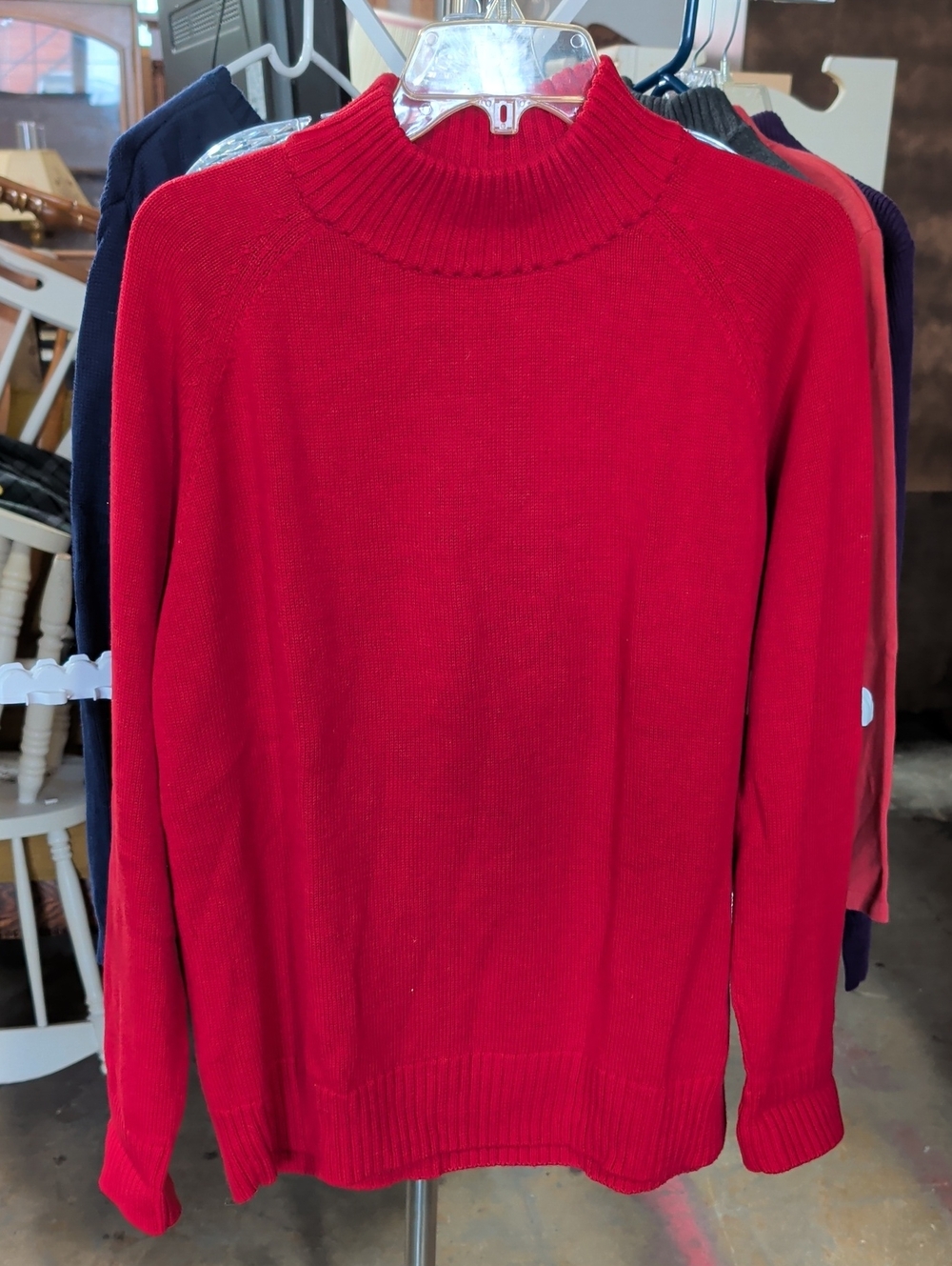 JEANNE PIERRE Red Turtleneck Sweater